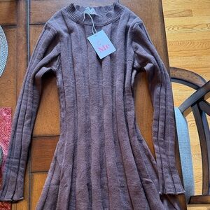 So Me Chocolate Long Sleeve Knit Dress